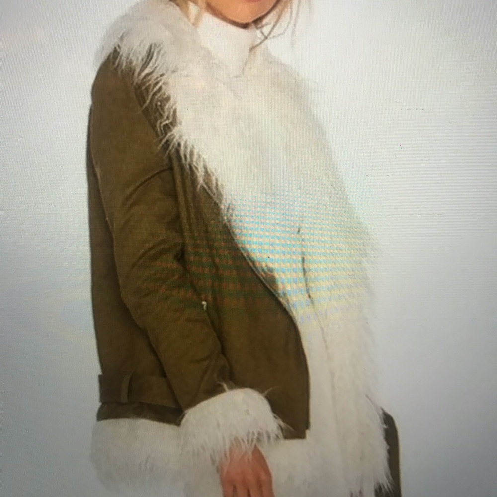 MAJORELLE TWILL/FAUX FUR JACKET